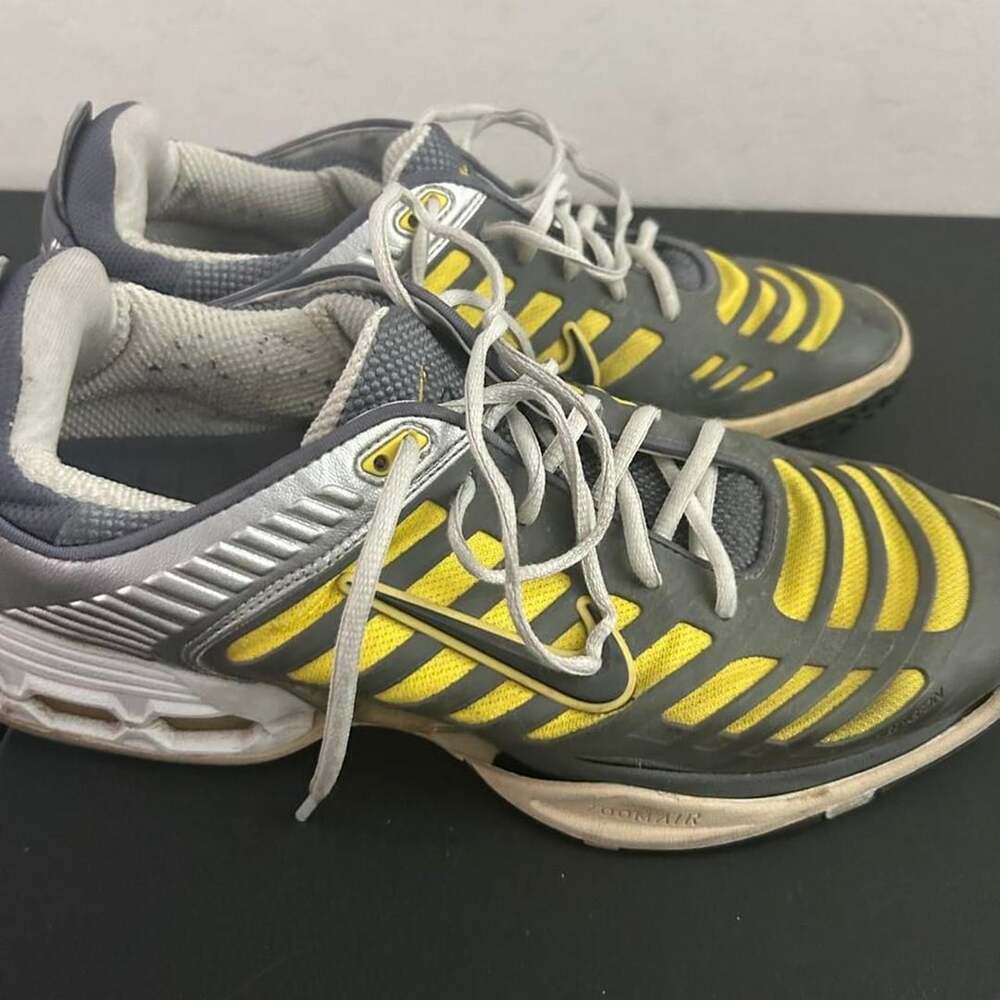 Nike Air Max 360 Size 13 Metallic Silver Yellow Running Shoes 2007
